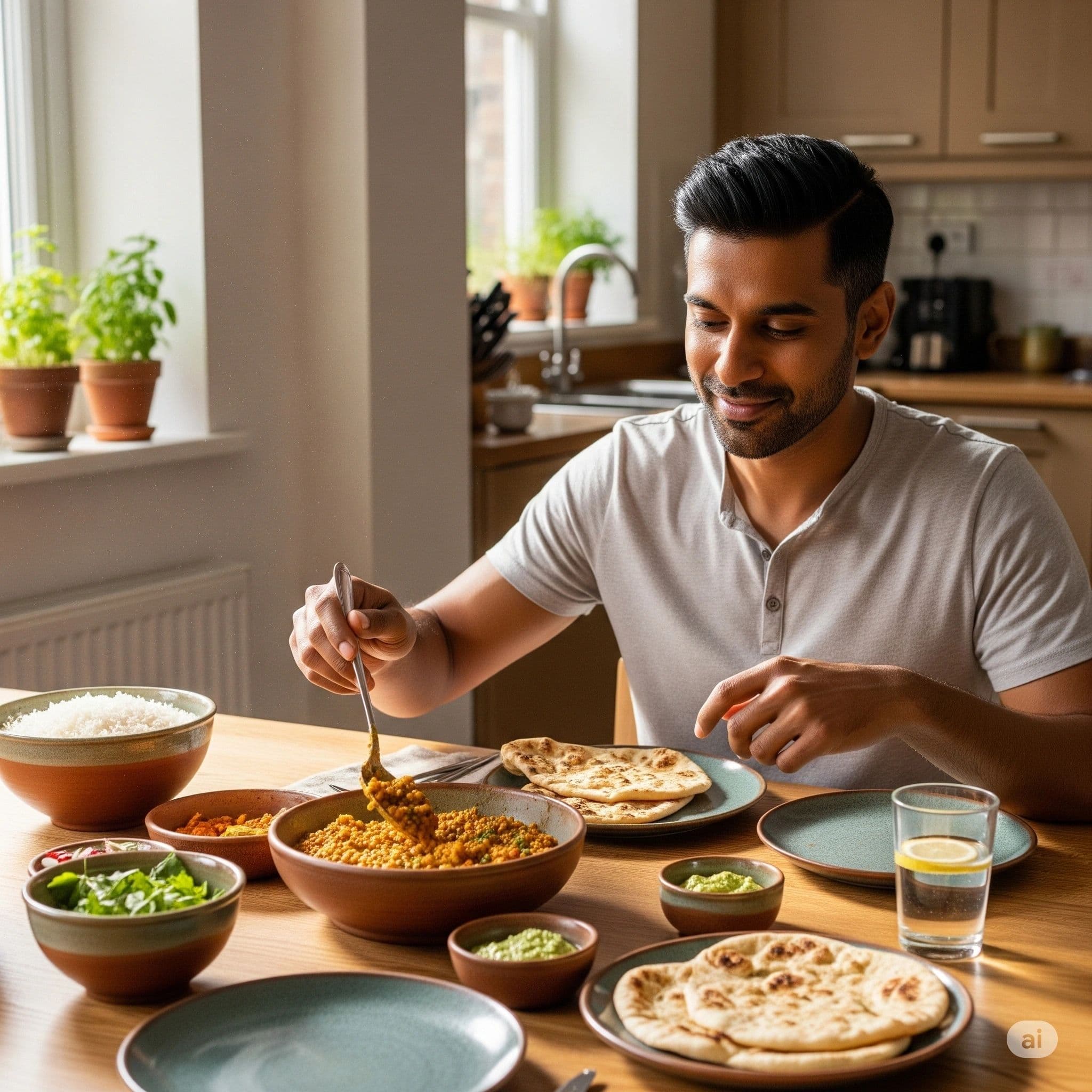 A wholesome morning meal at home